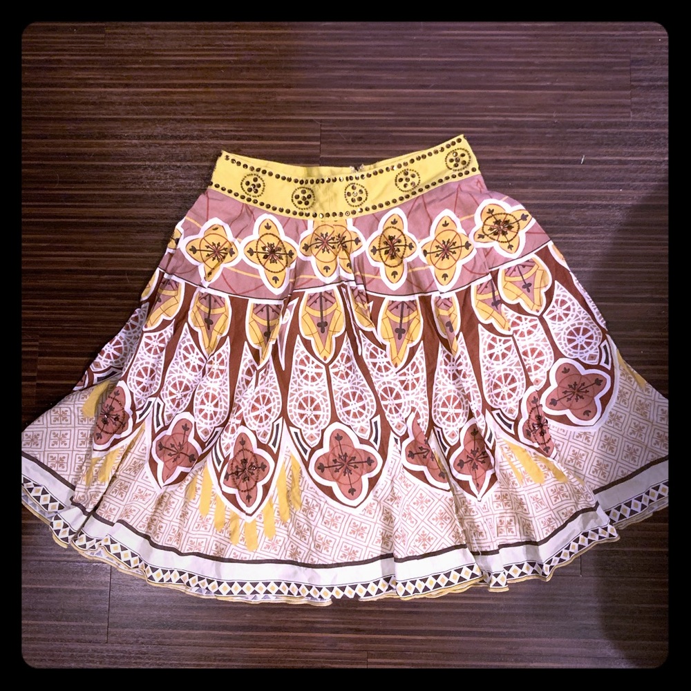 🌻Yellow and Brown Anthropologie Skirt🌻